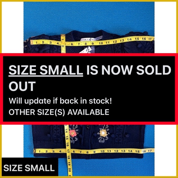 Alice + Olivia Kitty Floral Puff Sleeve Wool Blend Black Cardigan Sweater - Picture 11 of 16